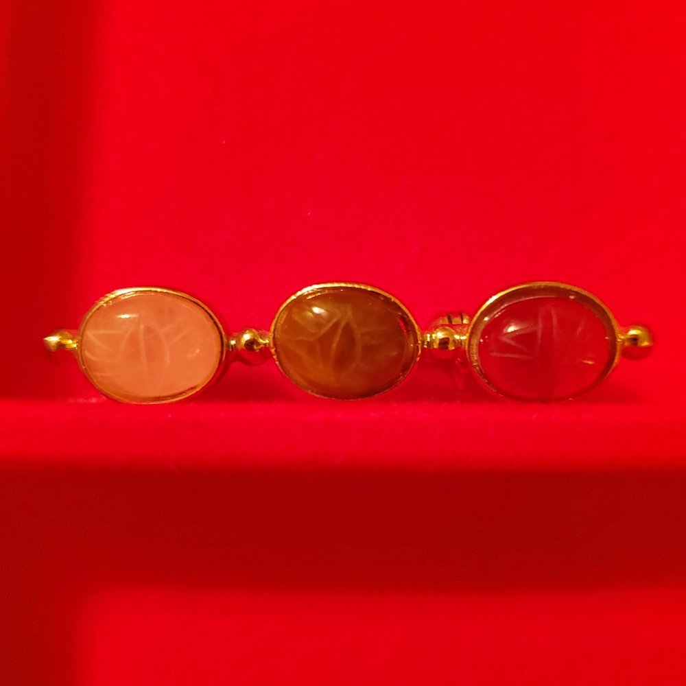 Bar Brooch with Semi Precious Stones